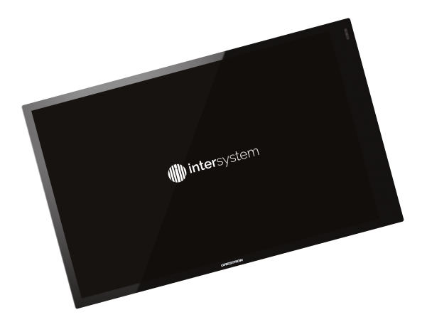 Creston Tablet with Black Screen with Intersystem Logo